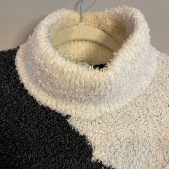 Lululemon Ombré Knit Textured Wool Blend Turtleneck Sweater | SZ 12 Bone/Blue - Picture 7 of 16